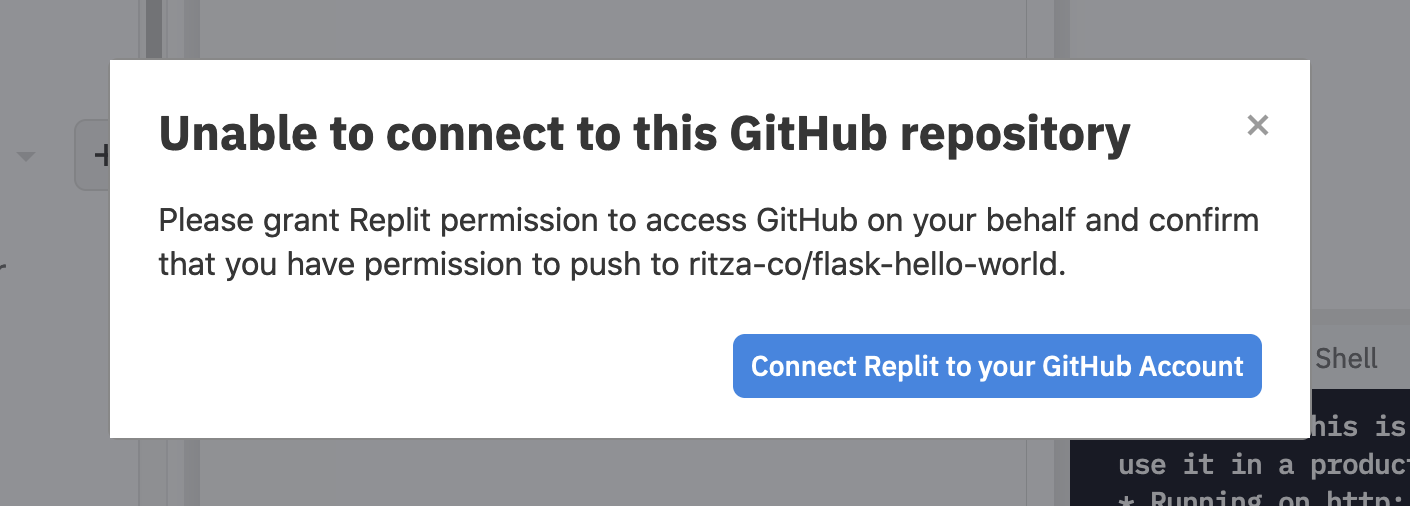 **Image 5:** *You need permission to push to repositories on GitHub.*